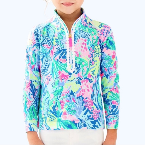 Lilly Pulitzer Other - Lilly Pulitzer Little Skipper Popover Mermaid Cove XL Girls 12/14